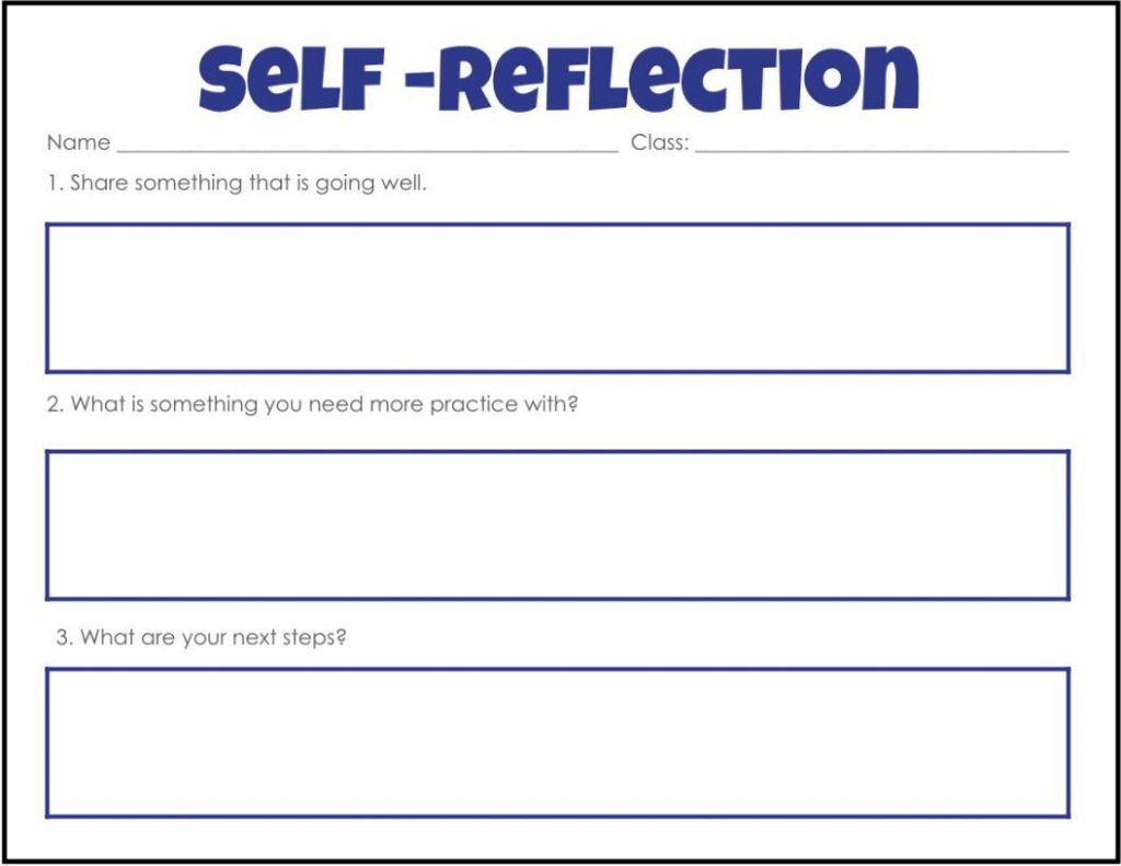Exit ticket for self-reflection